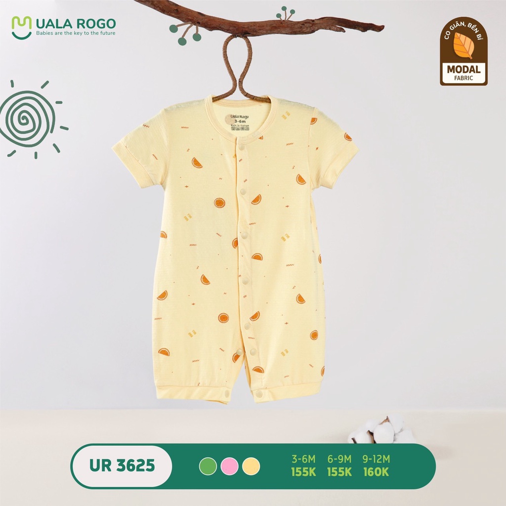 [CHÍNH HÃNG] Body cộc tay cài giữa sợi tre họa tiết trẻ em Uala Rogo