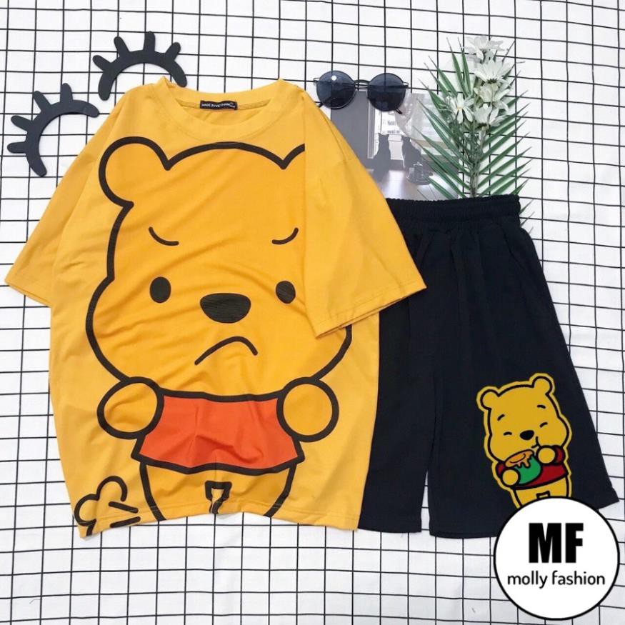 Đồ bộ hoạt hình ❤️ Bộ mặc nhà form rộng Unisex GẤU POOH Freesize dành cho nam nữ Molly Fashion Đẹp