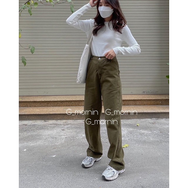 Quần suông xanh rêu - Gmornin