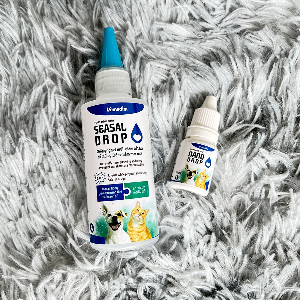 Nước nhỏ mũi chó mèo Seasal Drop nano bạc - Thông mũi, giảm viêm hô hấp thú cưng | BossDog