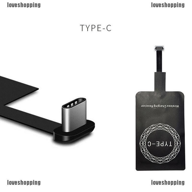 LOVE Qi Wireless Charger Adapter Charging Receiver For iPhone Samsung Andriod Type-C