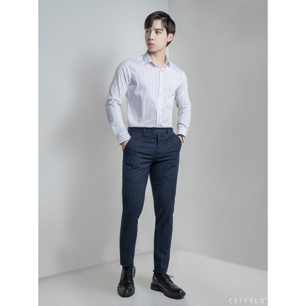 Áo Sơmi Kẻ CEFFYLO 2 Vải Cotton Cao Cấp Co Giãn Nhẹ 3 Màu | BigBuy360 - bigbuy360.vn