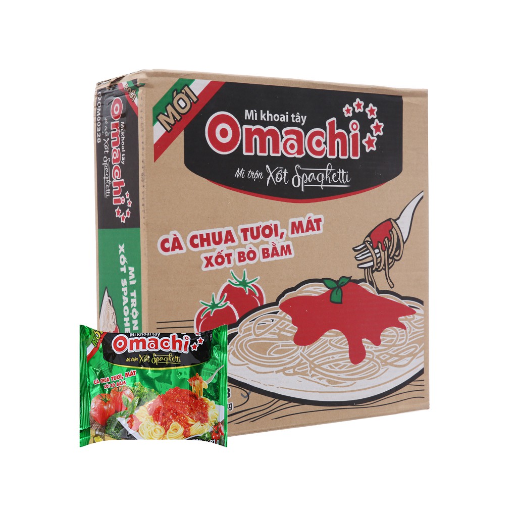 Thùng mì khoai tây Omachi xốt Spaghetti (30gói x 91gram)