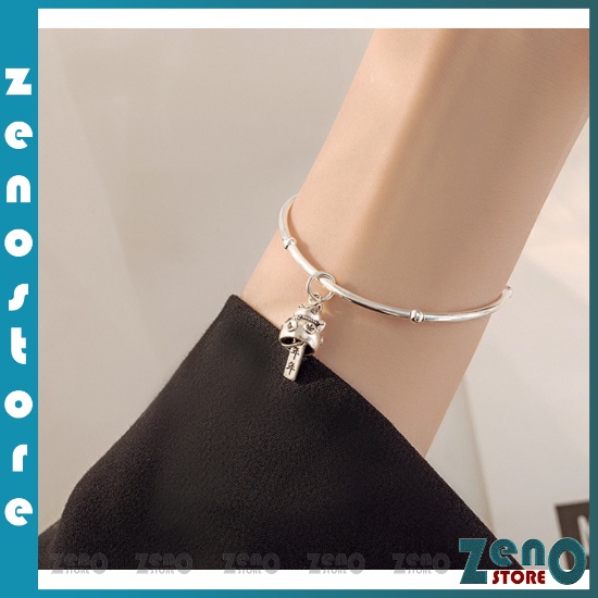 Lắc tay mèo thần tài  ZenO (full box), lắc tay hợp kim chun bo co giãn