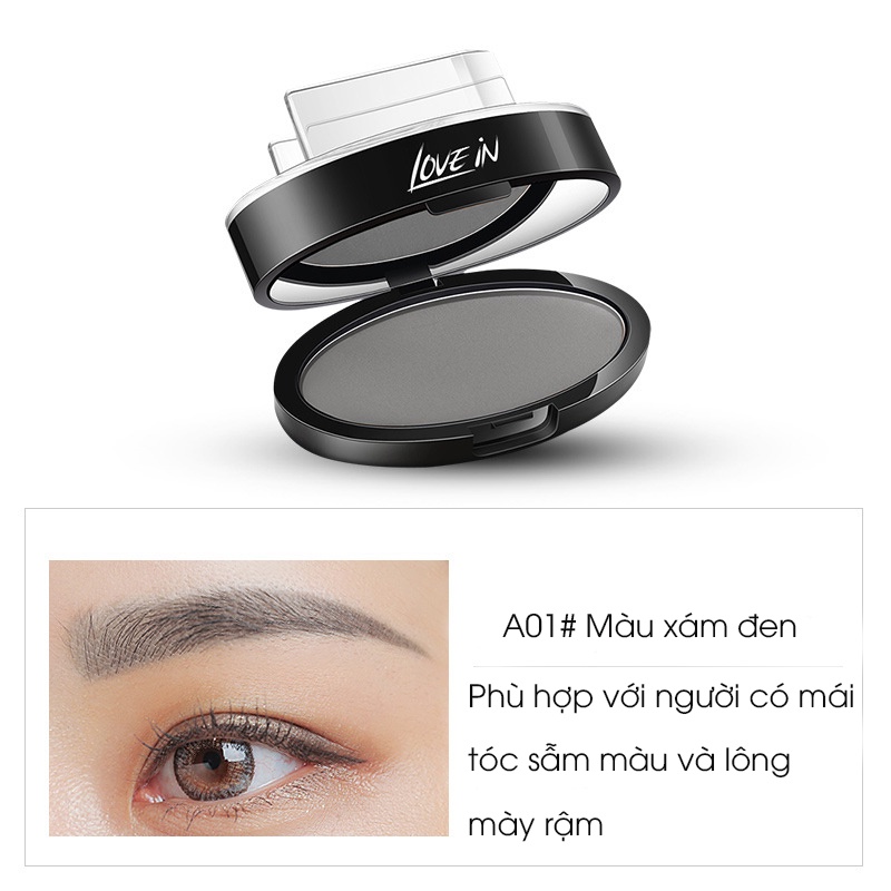 Bột Vẽ Tán Bột Lông Mày LOVE IN Không Thấm Nước Màu Sắc Đa Dạng Phù Hợp Với Mọi Loại Màu Tóc, Màu Da