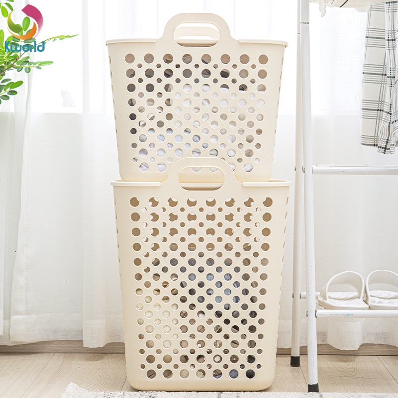 Giỏ Đựng Quần Áo Dơ Bằng Nhựa Có Tay Cầm Và Nắp Đậy Tiện Dụng