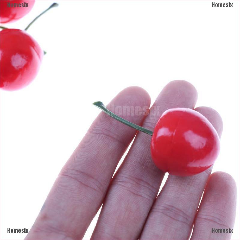 [HoMSI] 10Pcs Mini Fake Fruit Small Artificial Flower Red Cherry For Kids Funny Kitchen Toys SUU