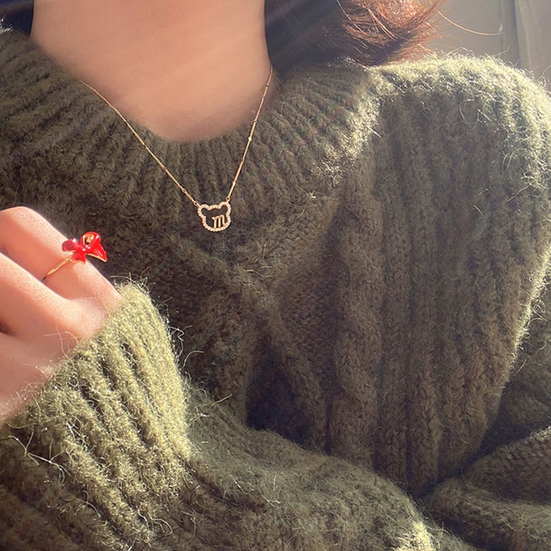 Dây chuyền mặt hình chú gấu đáng yêu theo phong cách Hàn Quốc