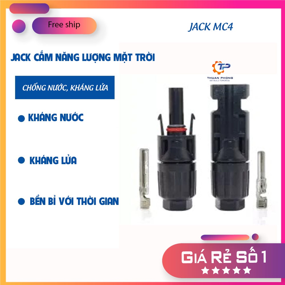 Jack kết nối MC4 cút nối chuyên dụng cho cáp năng lượng mặt trời - Kháng nước chống cháy