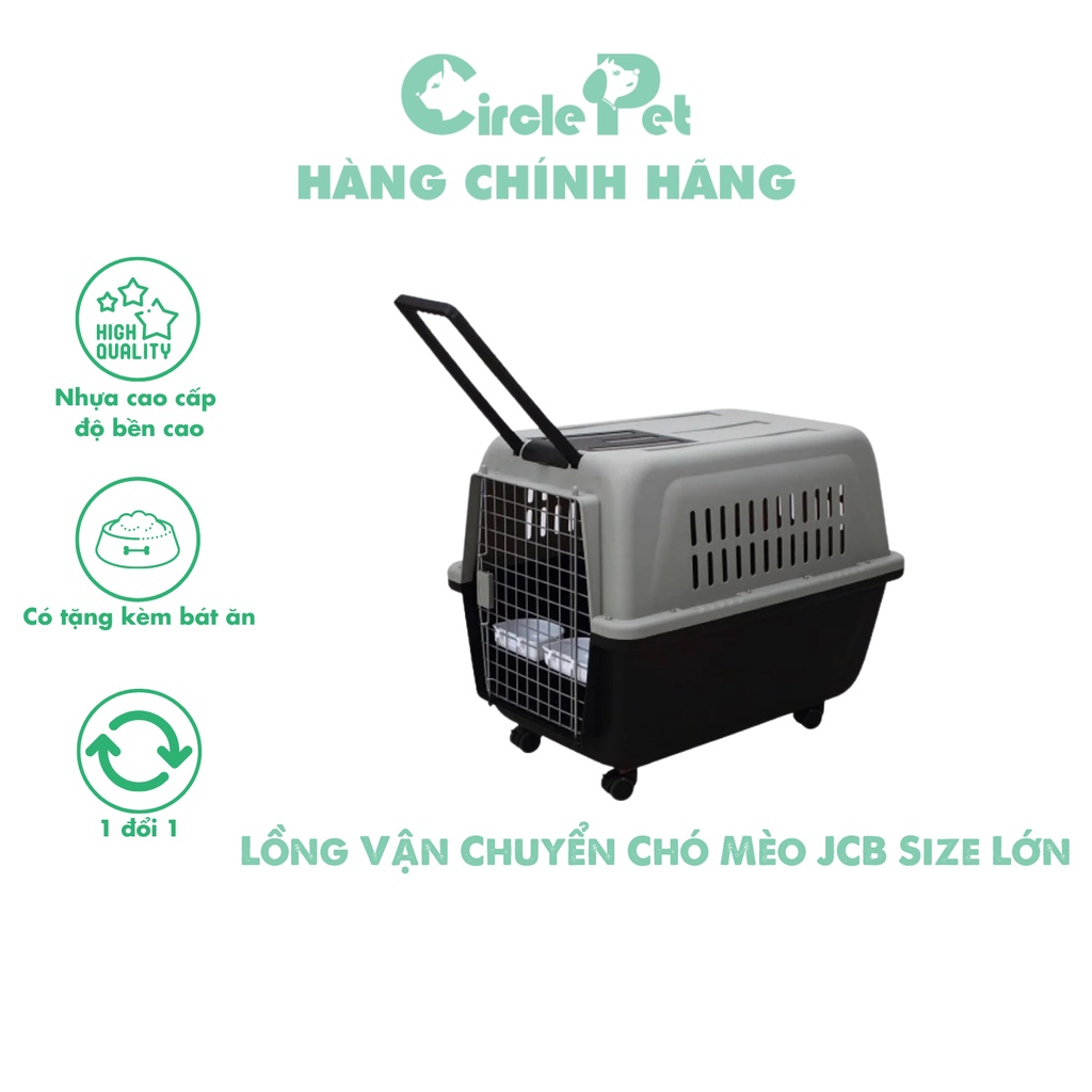 Lồng Vận Chuyển Chó Mèo JCB Nhựa Cao Cấp Chốt Chắc Chắn Dễ Dàng Tháo Lắp Size Lớn - Circle Pet