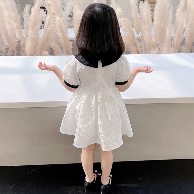 Đầm Công Chúa Tay Phồng Đính Nơ Màu Sắc Ngọt Ngào Thời Trang Cho Bé Gái 0-3 Tuổi