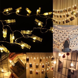 Dây đèn LED kẹp treo ảnh hàng loại 1 siêu đẹp vintage loại 1,5m 10 bóng