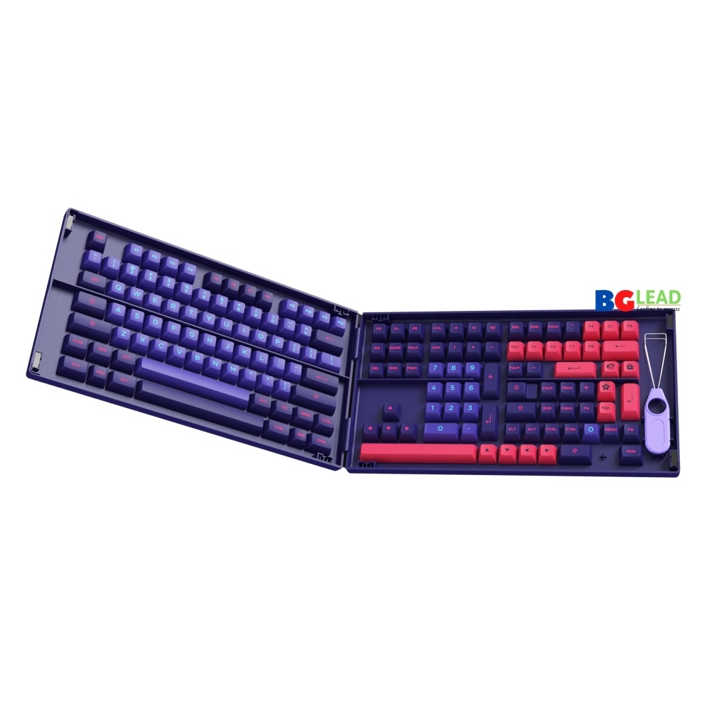 [Chính hãng] Bộ keycap cho bàn phím cơ Akko Neon Cherry Profile 157 nút|ASA Profile 158 nút - Mai Hoàng phân phối