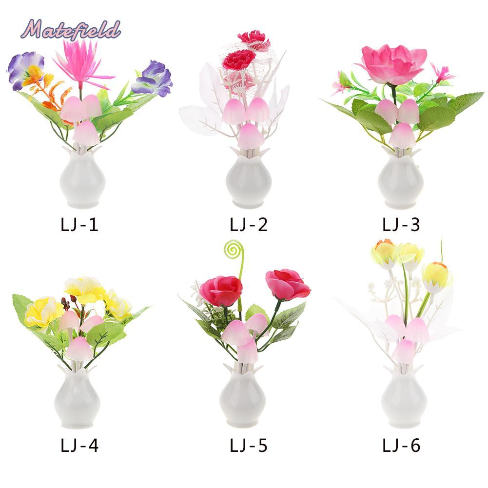 US Plug-in LED Night Lamp Flower Shape Colorful Lighting Sensor for Bedroom