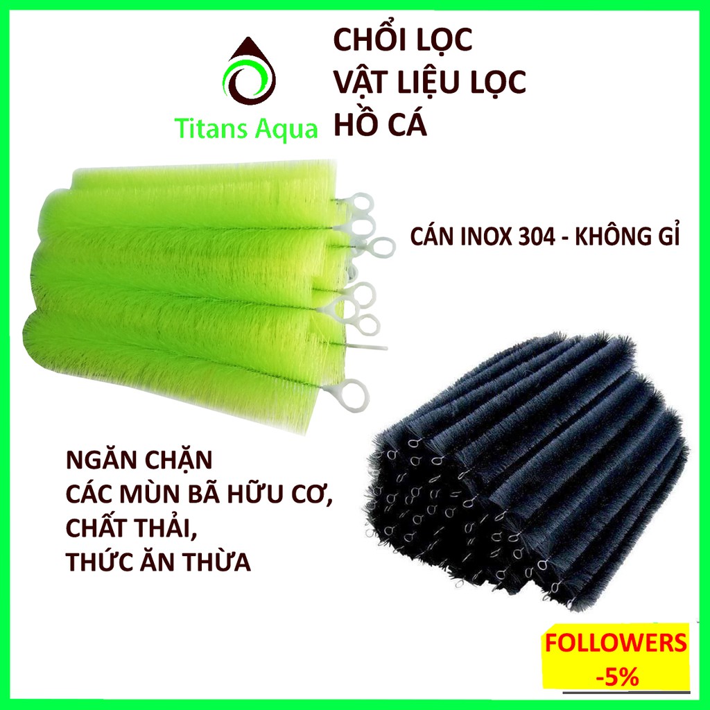 [Giá hủy diệt] Chổi lọc 40cm - Vật liệu lọc bể cá- Đen/Dạ quang