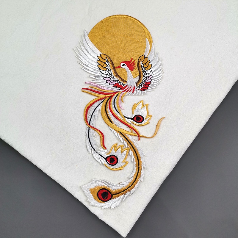 Miếng Dán Ủi Thêu Hình Chim Phượng Hoàng Phong Cách Trung Hoa