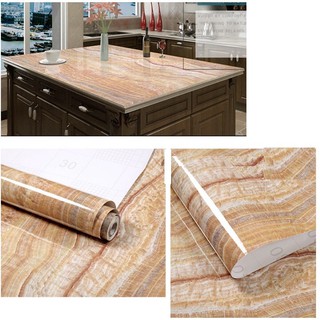 1m Decal dán bếp tráng nhôm cách nhiệt 60cm đá hoa cương vân vàng nhiều màu