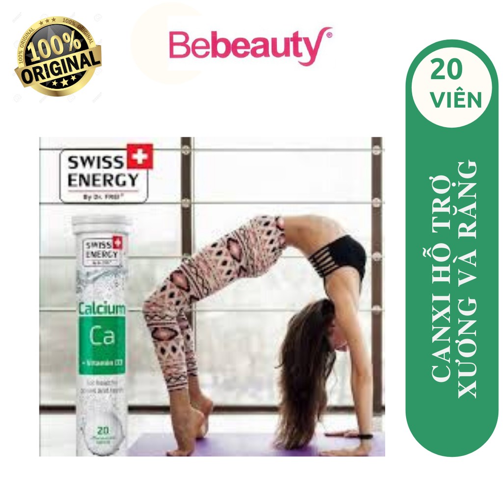 Viên sủi Canxi + Vitamin D3 hỗ trợ phát triển xương và răng Swiss Energy (Tuýp 20 viên) - 0305628