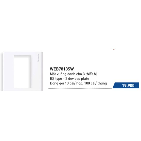 Combo 10 cái - Mặt vuông dành cho 3 thiết bị dòng Wide-Hotel Panasonic - WEB7813SW, WEB7813MH, WEB7813MW, WEB7813MB