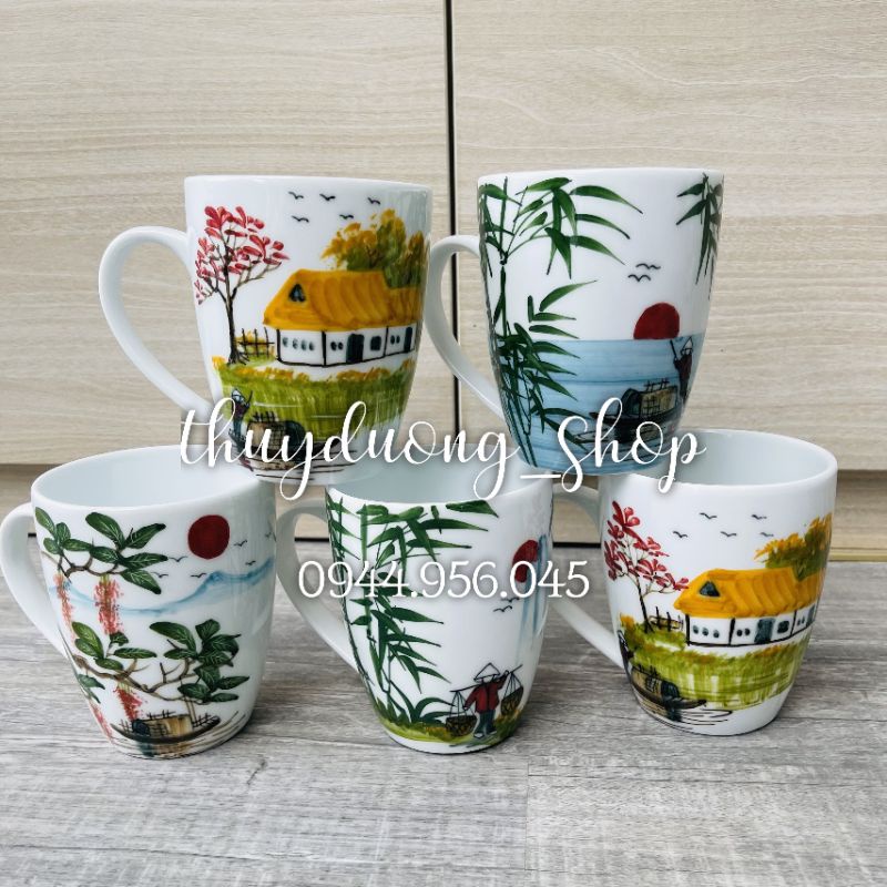 Cốc sứ Bát Tràng vẽ tay cao cấp