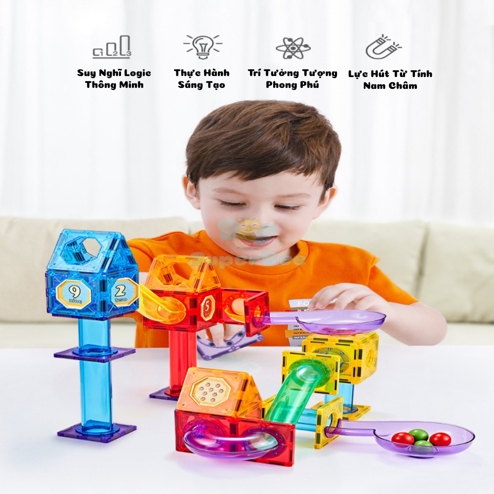Đồ Chơi Lắp Ráp Nam Châm ONSHINE, Khối Xây Dựng Từ Tính Xếp Hình SuperBee, Giáo Dục Trẻ Em Phát Triển Trí Tuệ