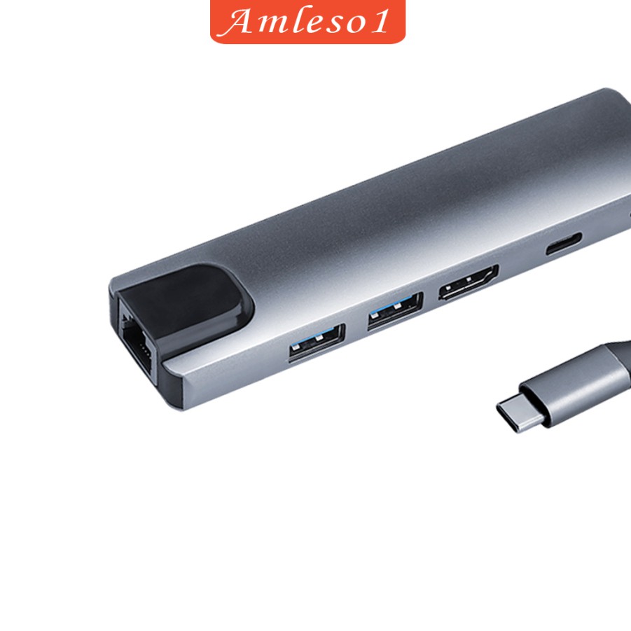 Bộ chuyển đổi nguồn USB type C Hdmi 4K USB 3.0 PD sang Ethernet Rj45 Lan 5 trong 1 | BigBuy360 - bigbuy360.vn