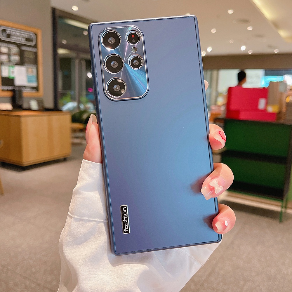 Ốp Điện Thoại Acrylic Khung TPU Họa Tiết CD Bảo Vệ Lens Cho Samsung Galaxy S22 Ultra S22 Plus