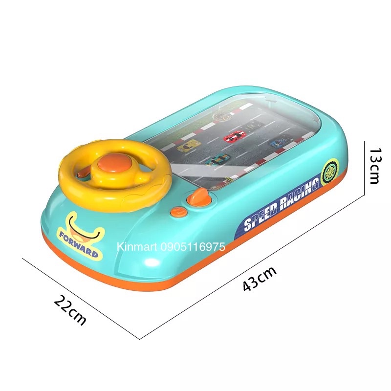 Đường Đua Xe Ô Tô Có Màn Hình Chuyển Động, Vô Lăng Điều Khiển Cho Bé Luyện Nhanh Tay Nhanh Mắt, Có Âm Thanh Vui Nhộn