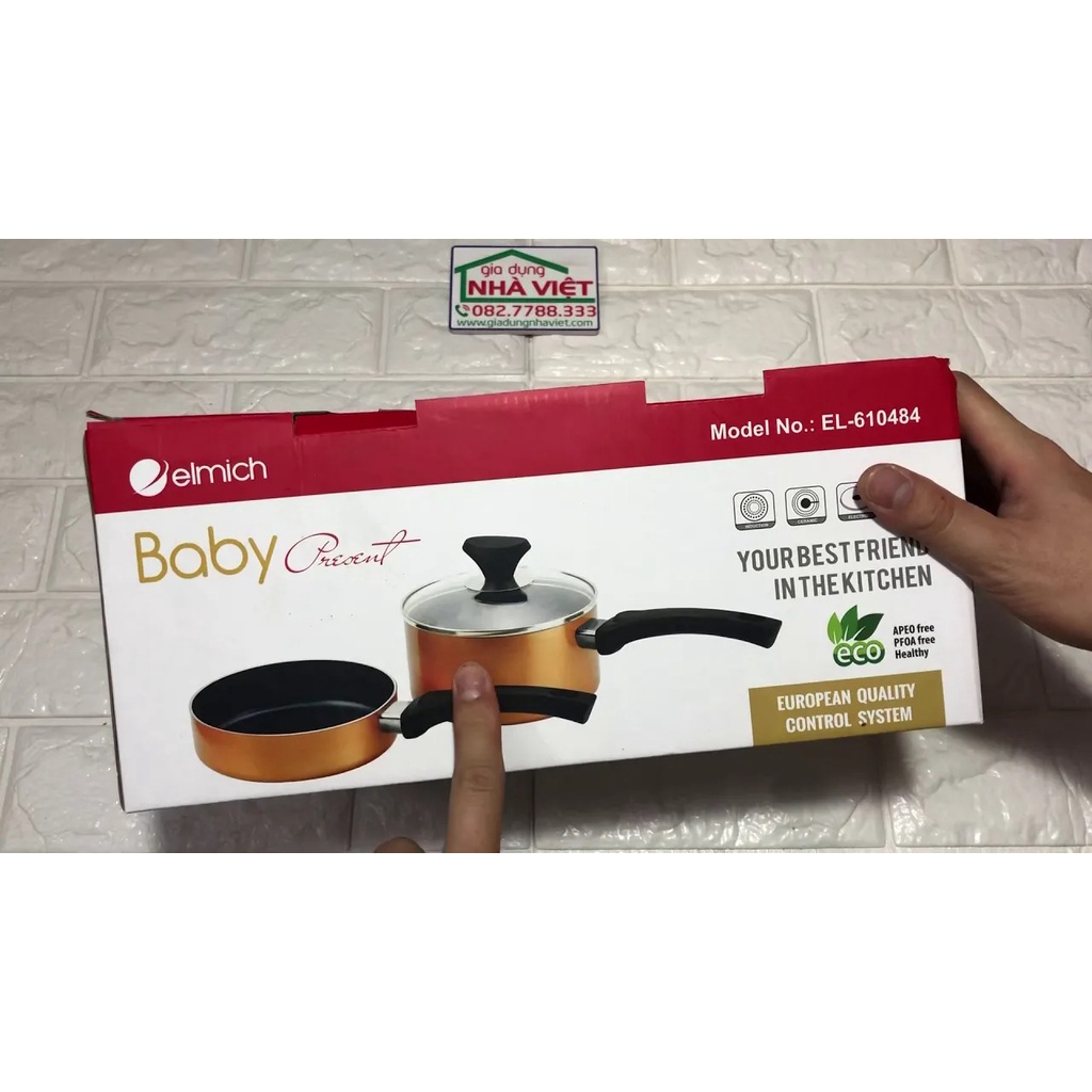 Bộ nồi chảo chống dính Elmich baby EL-610484 Smartcook -Shop Tiện Ích