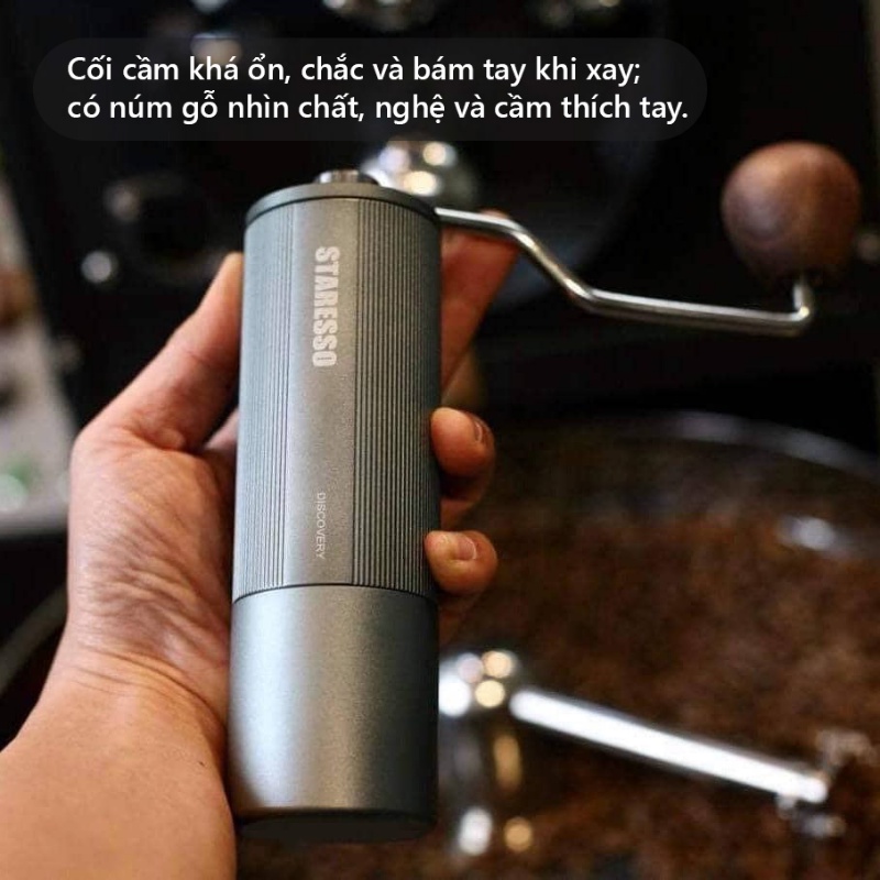 Cối xay cà phê cầm tay tiện lợi, tùy chỉnh 24 mức độ xay Staresso giữ nguyên hương vị cà phê chính hãng
