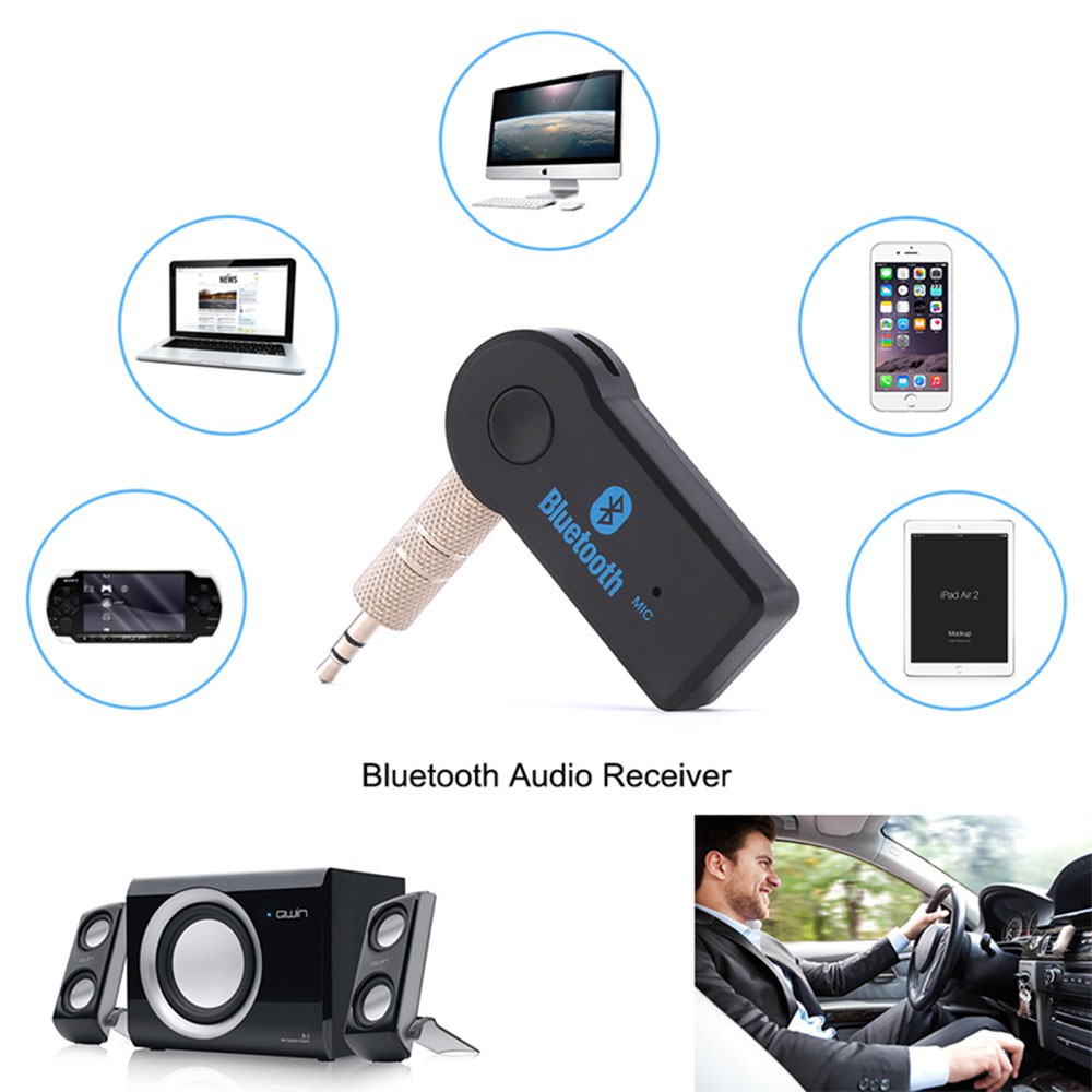 Thiết bị kết nối âm thanh bluetooth đầu cắm 3.5mm cho ô tô kèm phụ kiện | WebRaoVat - webraovat.net.vn