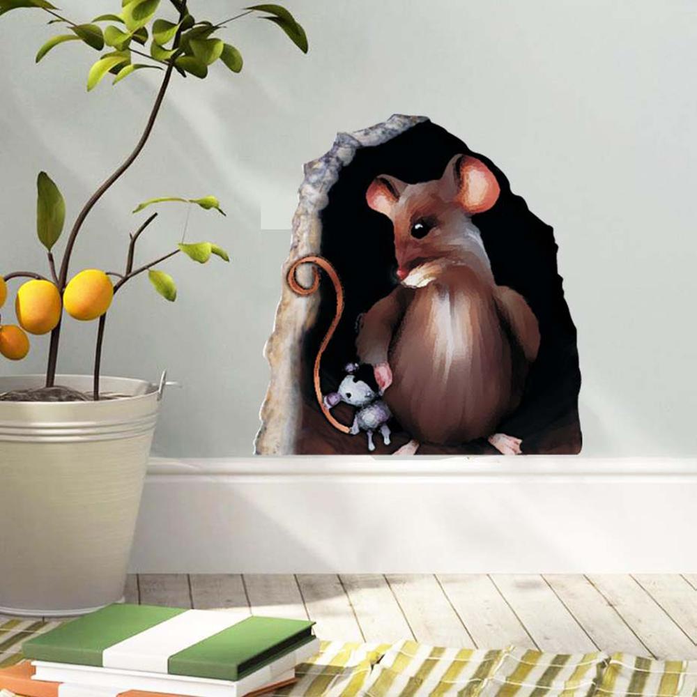 Sticker Lỗ Chuột 3D Dán Tường Trang Trí Nghệ Thuật Trong Nhà Và Ngoài Trời