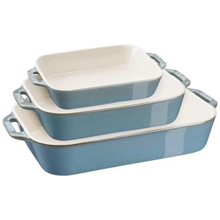 Set khay gốm chữ nhật bỏ lò staub