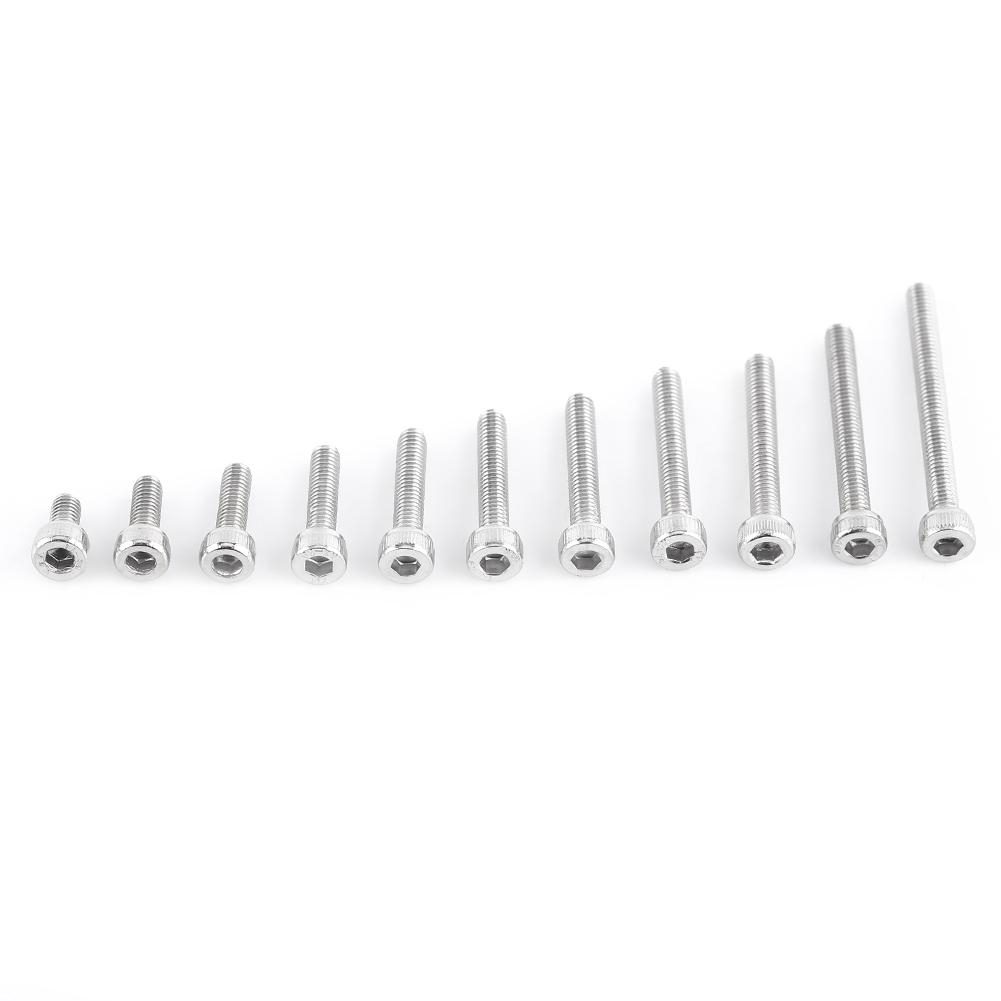 Owuh 100pcs M3 Stainless Steel SS304 Hex Socket Cap Head Screws Bolts Fastener Supply