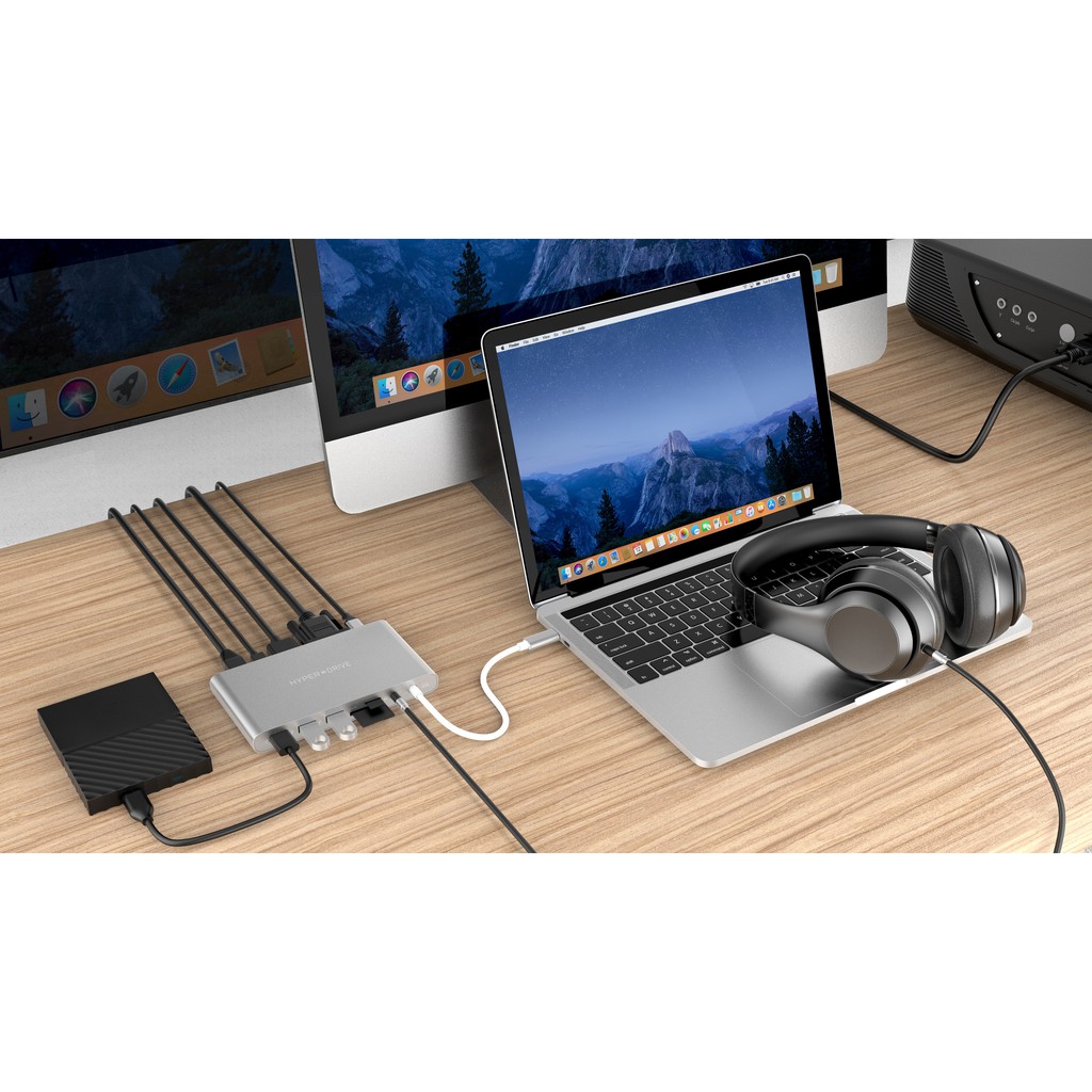 [𝐓𝐏𝐊] Cổng chuyển HYPERDRIVE ULTIMATE 11port USB-C HUB cho MACBOOK PRO, PC & DEVICES - GN30