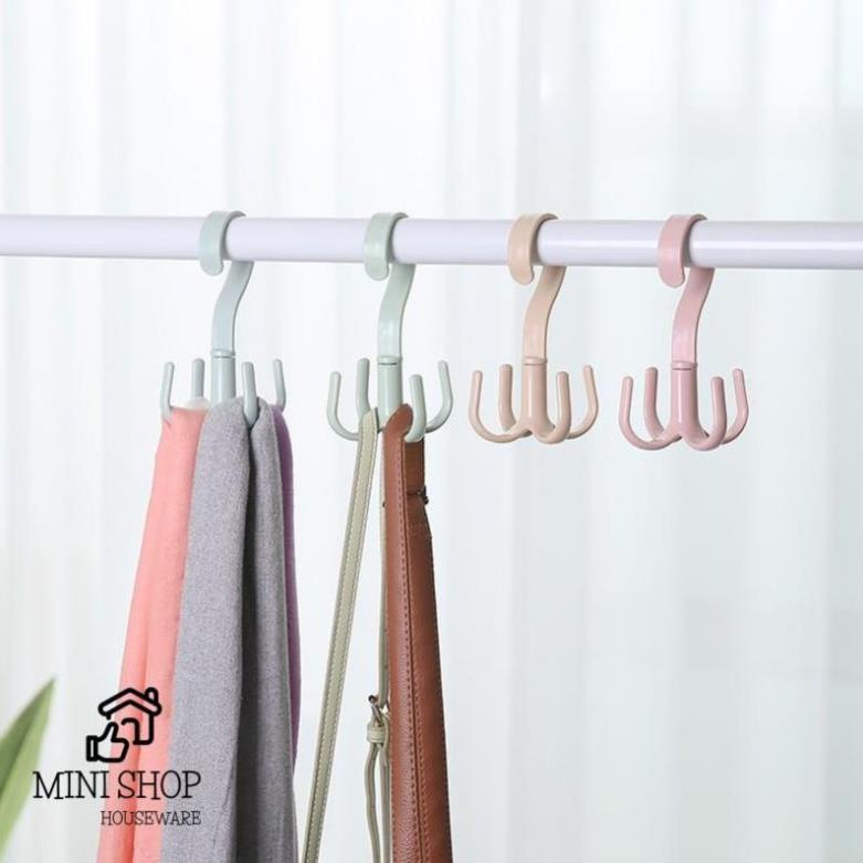 Combo 20 Móc Treo Đồ Cao Cấp Bằng Nhựa Có 4 Chấu ( 4 Nhánh) Tiện Lợi Xoay 360 Độ