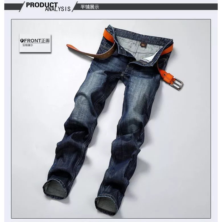 Quần Jeans nam ống suông vải jeans xướt mềm phong cách Âu Mỹ - MC4