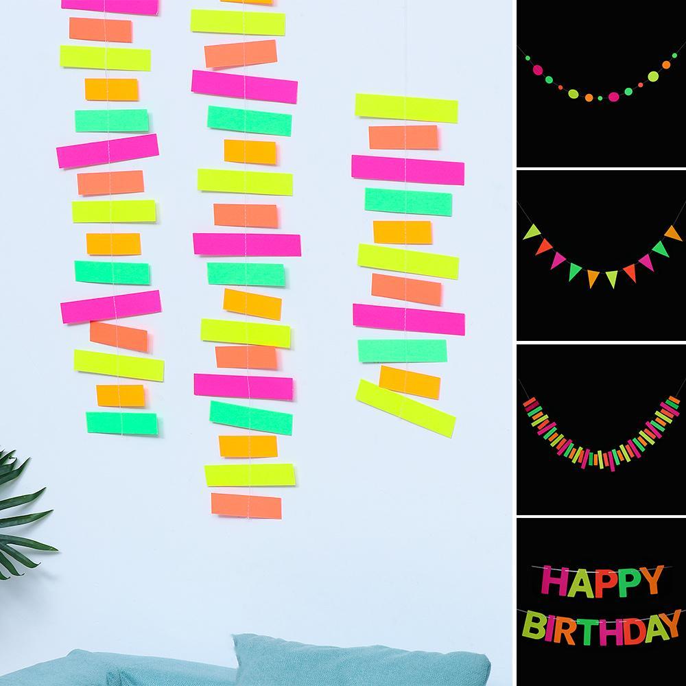 Dây Giấy Dạ Quang Treo Trang Trí Tiệc Cưới DIY