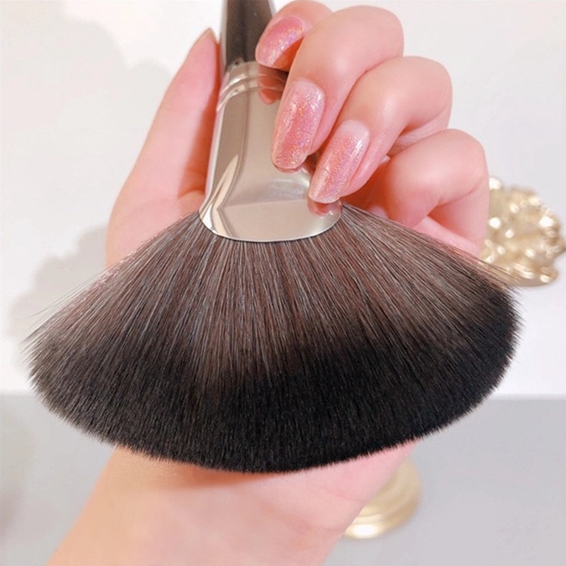 Cọ đánh phấn bắt sáng Gdtima hình cánh quạt đơn sắc bằng nhựa resin mềm không dính