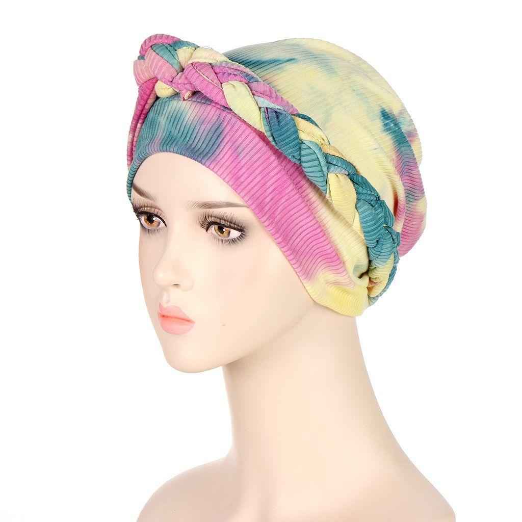 NEXTVN Khăn Turban Mềm Mại Co Giãn Màu Nhuộm Thời Trang