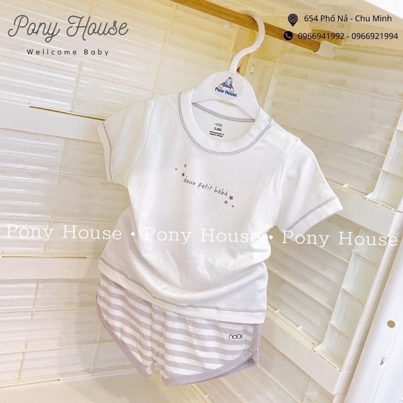 Bộ cộc tay cài vai Nous Nu petit 3-18M