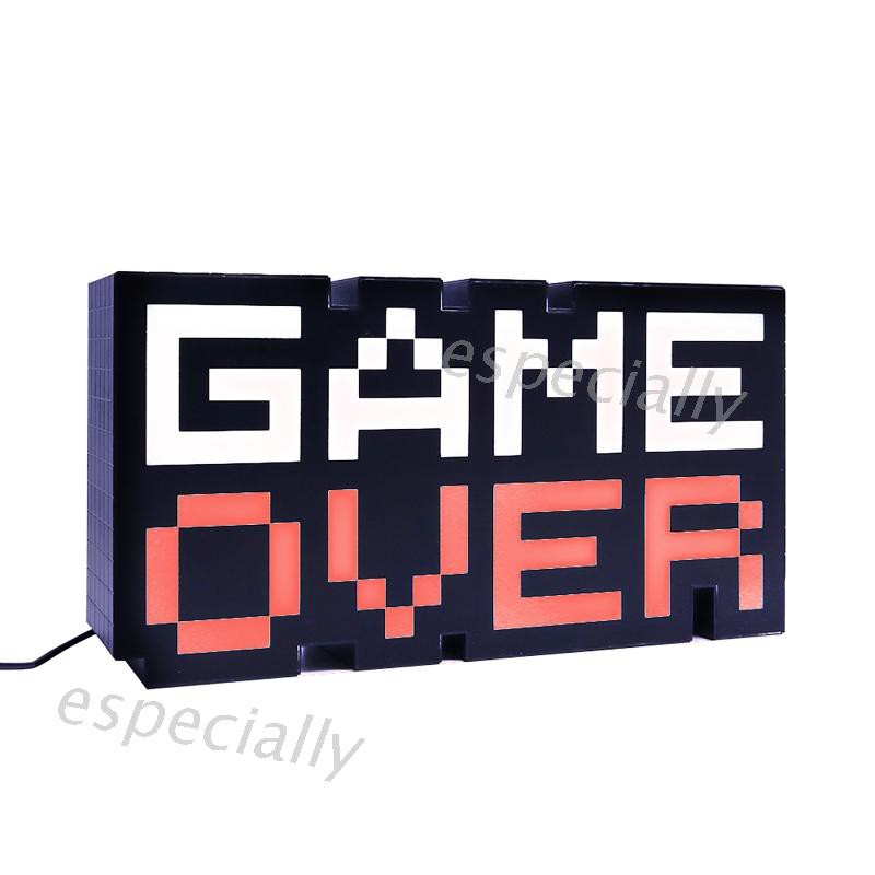 Đèn hình biểu tượng trò chơi Neon bằng Acrylic hình chữ Game Over điều khiển bằng giọng nói trang trí quán bar