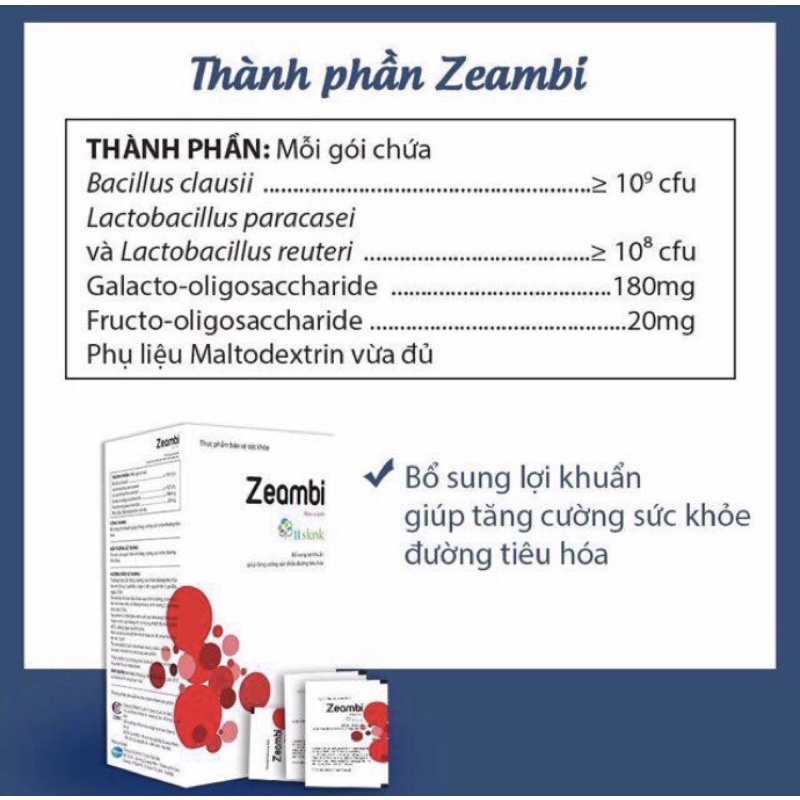 Zeambi Hộp 30 gói Men vi sinh cao cấp