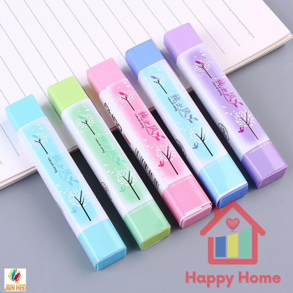 Gôm, cục tẩy bút chì thanh dài tiện dụng nhiều hình dễ thương cho bé Happy Home