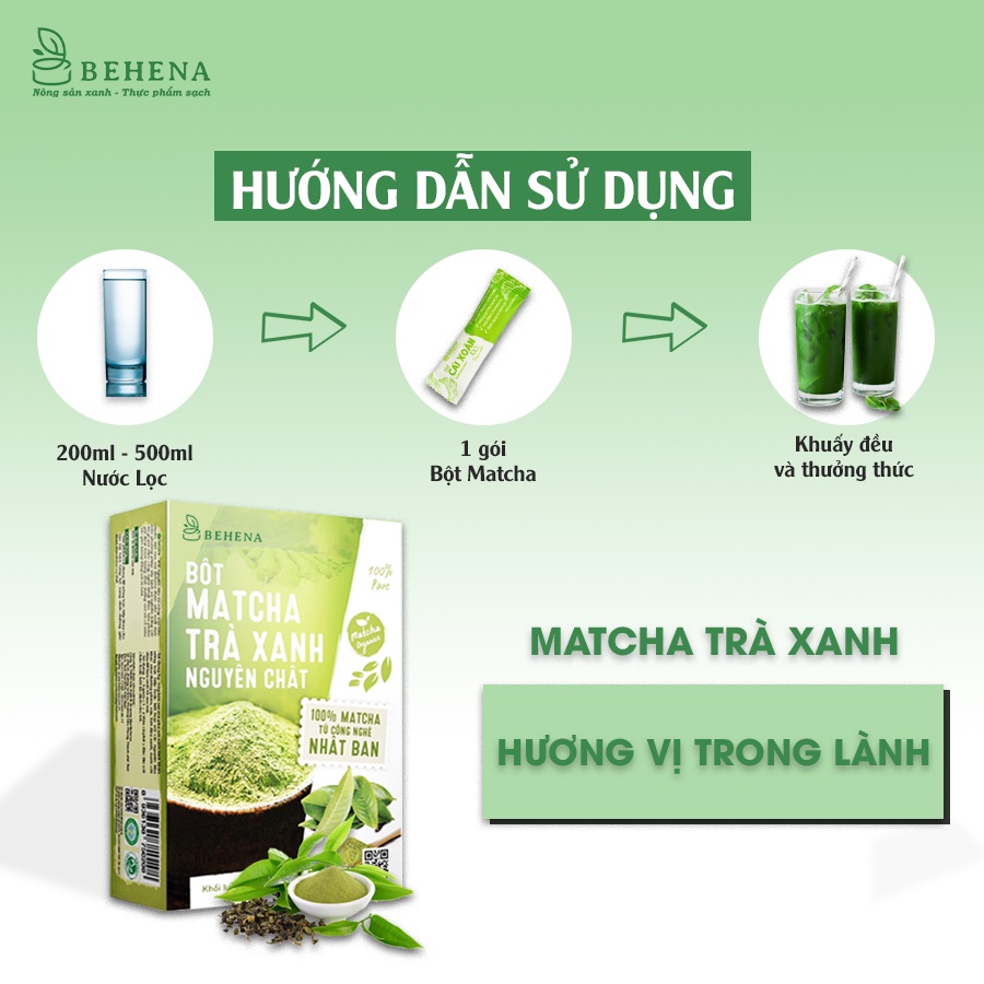 Bột trà xanh đắp mặt Chính Hãng matcha nguyên chất làm bánh Nhật Bản tắm trắng Behena Minh Anpha