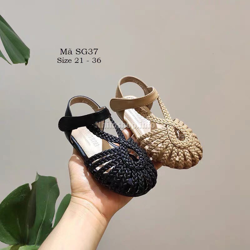 DÉP SANDAL BÉ GÁI 1 – 12 TUỔI DA MỀM TẾT SAM ĐIỆU ĐÀ VÀ DUYÊN DÁNG SG37