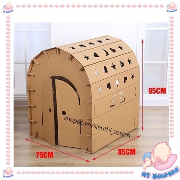 Nhà Giấy Carton Lắp Ráp Cho Bé Phát Triển Trí Tuệ - Loại Carton Đa Lớp