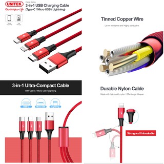 CÁP SẠC 3IN1 UNITEK C4049RD