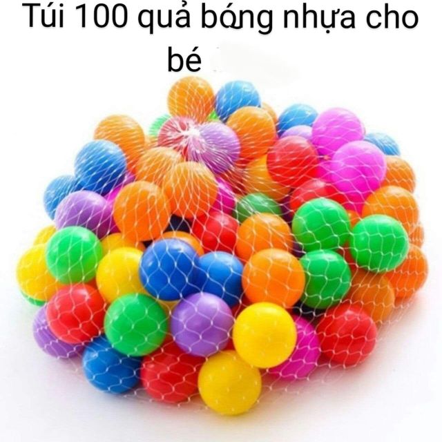 Túi 100 quả bóng nhựa cho bé