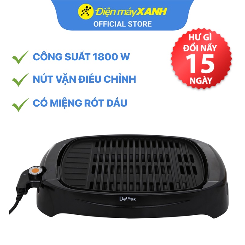 [Mã ELHADEV giảm 4% đơn 300K] Bếp nướng điện Delites BN02 1800 W